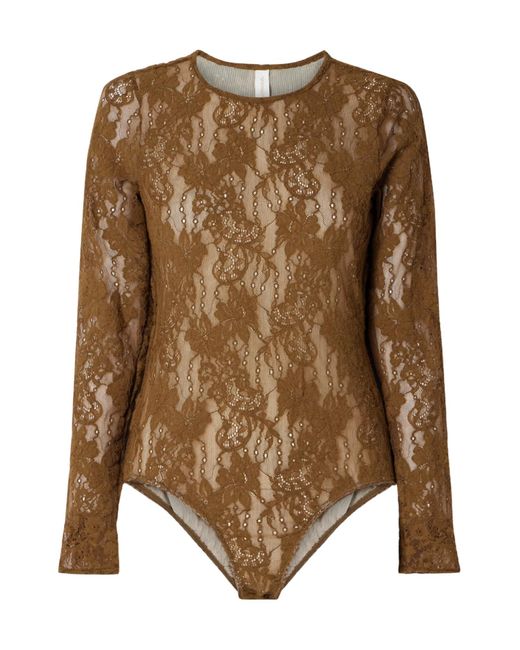 Zimmermann Brown Lace Bodysuit