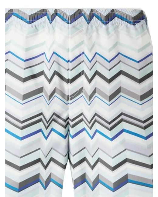 Missoni Blue Chevron-Pattern Drawstring Shorts for men