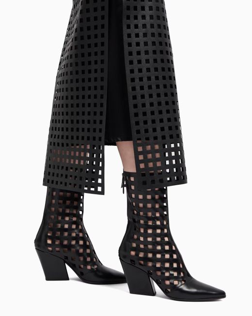 Emporio Armani Black Polygon Capsule Collection Midi Skirt