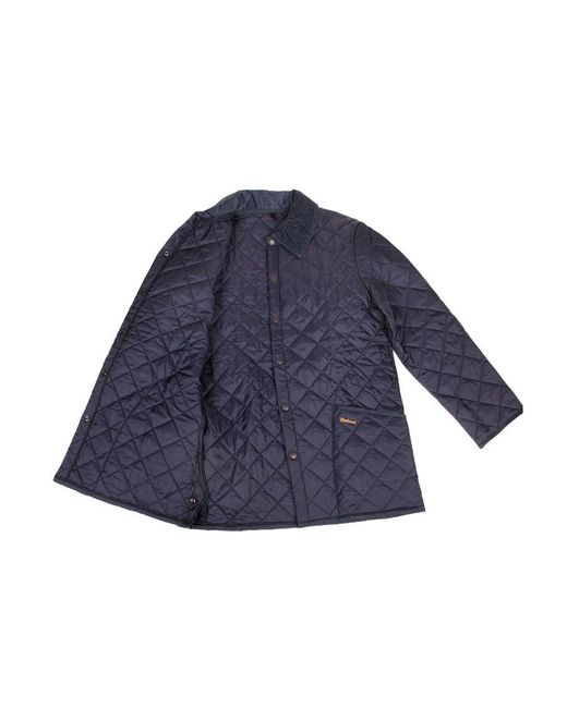 Barbour Blue Dark Quilted Lapel Coat for men