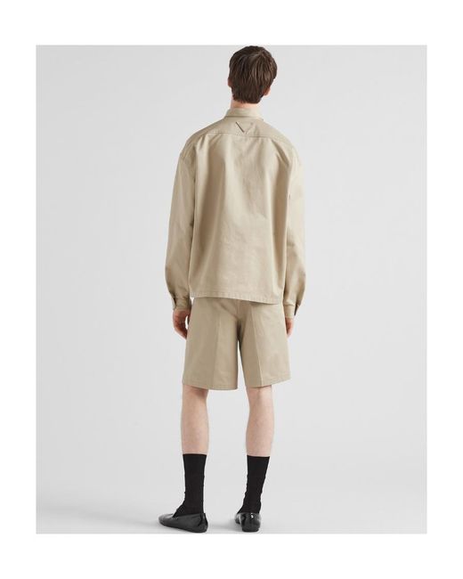 Prada Natural Monochrome Button-Up Shirt for men