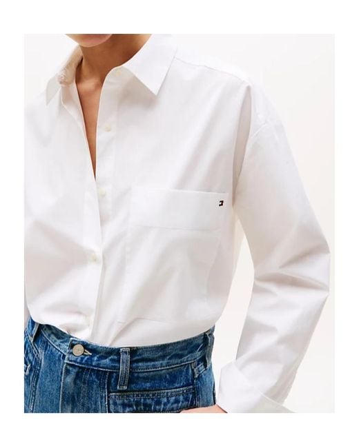 Tommy Hilfiger White Button-Down Pocket Shirt