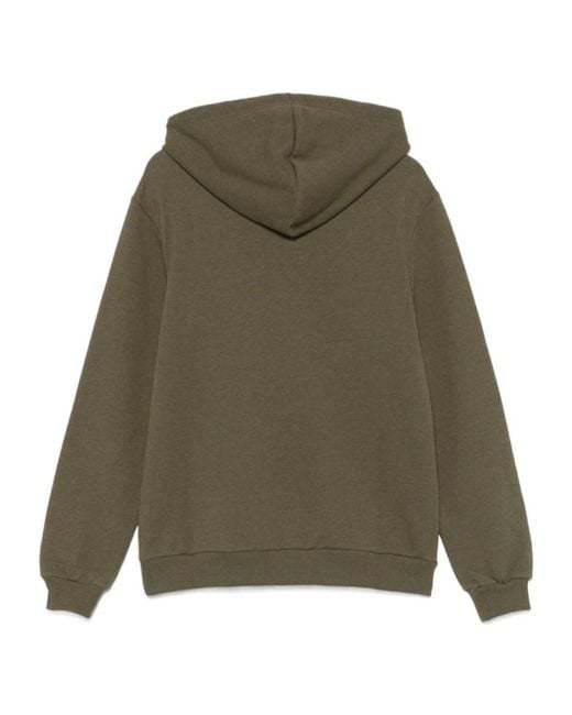 A.P.C. Green Logo Printed Drawstring Hoodie for men