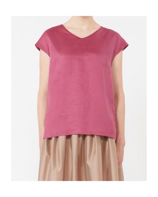 Max Mara Pink V-Neck Top
