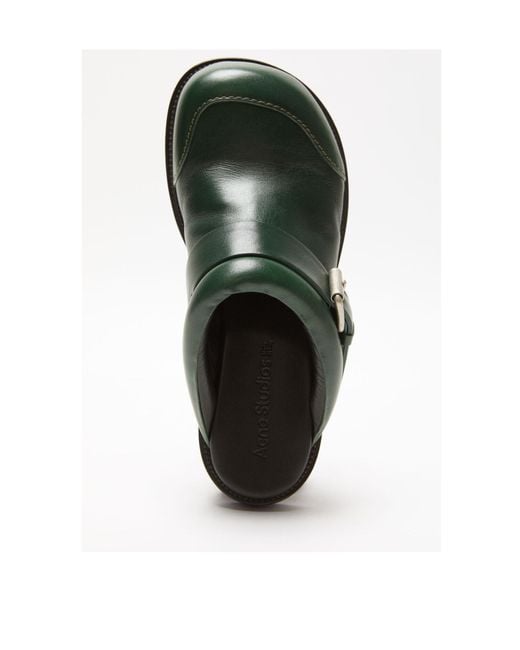 Acne Green Leather Mules