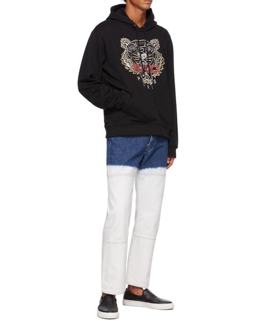 KENZO Black Tiger Embroidered Hoodie for men
