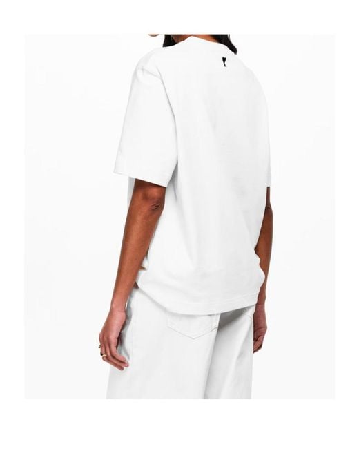 AMI White Logo Crew Neck T-Shirt