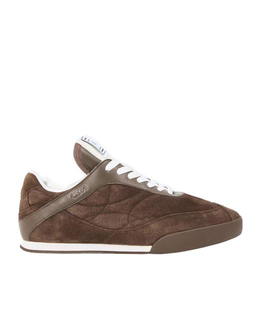 Chloé Brown Kick Low Top Sneakers