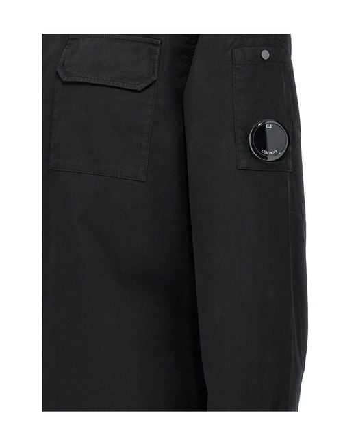 C P Company Black Utility Shirt Jacket for men