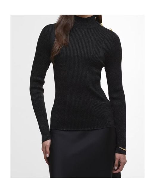 Barbour Black Stella Ribbed Jumper