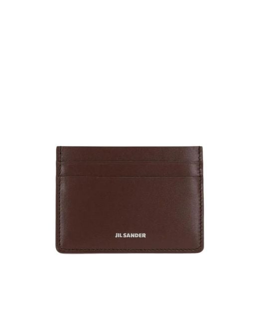 Jil Sander Brown Logo Card Holder