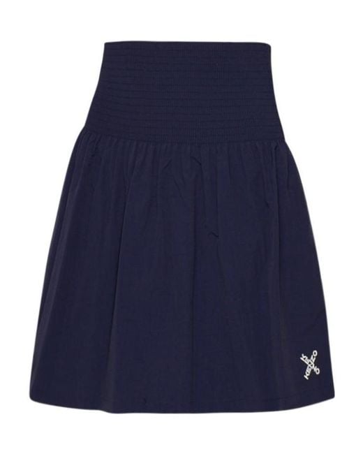 KENZO Blue High Waist Flared Skirt