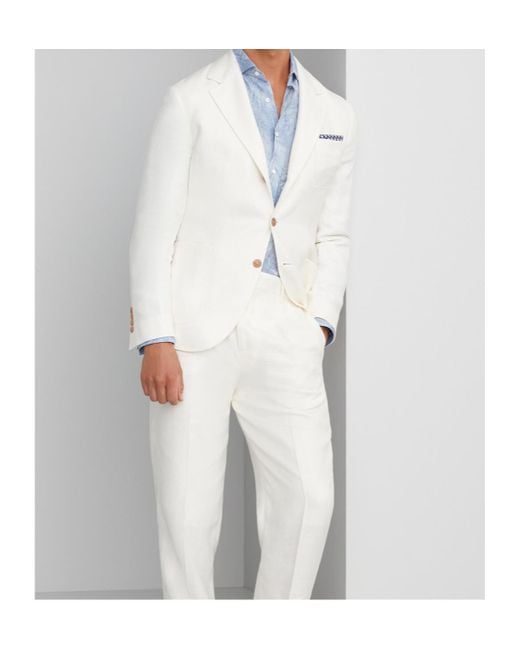 Brunello Cucinelli White Single-Breasted Tailored Blazer for men