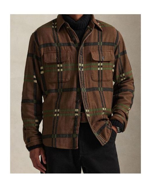 Polo Ralph Lauren Brown Jacquard Shirt Jacket for men