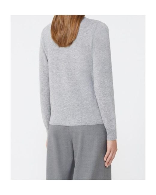 Max Mara Gray Educata Ribbed Turtleneck Sweater
