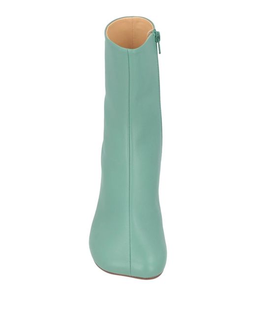 MM6 by Maison Margiela Green Minimalist Genuine Leather Ankle Boots