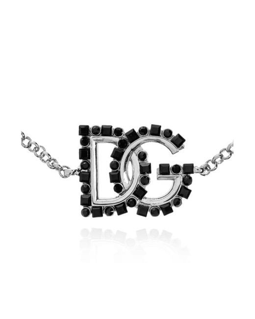 Dolce & Gabbana White Logo Shaped Pendant Bracelet for men