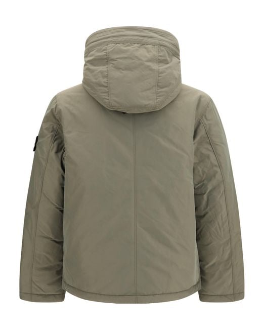 Stone Island Green Padded Micro Twill Jacket for men