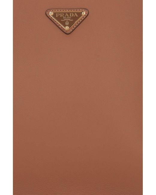 Prada Brown Triangle-Logo Crossbody Bag