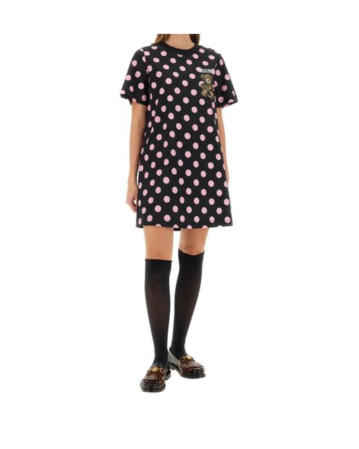 Moschino Black Teddy Bear Printed Dress