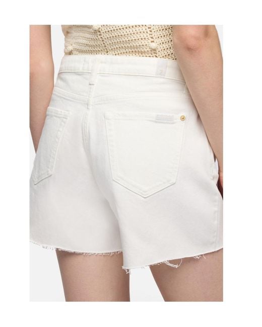 7 For All Mankind White Pocket Shorts