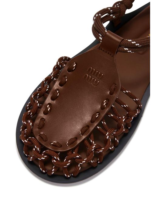 Miu Miu Brown Flat Slippers
