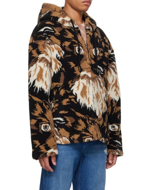 J.W. Anderson Black Jw Anderson Fleece Hooded Jacket for men