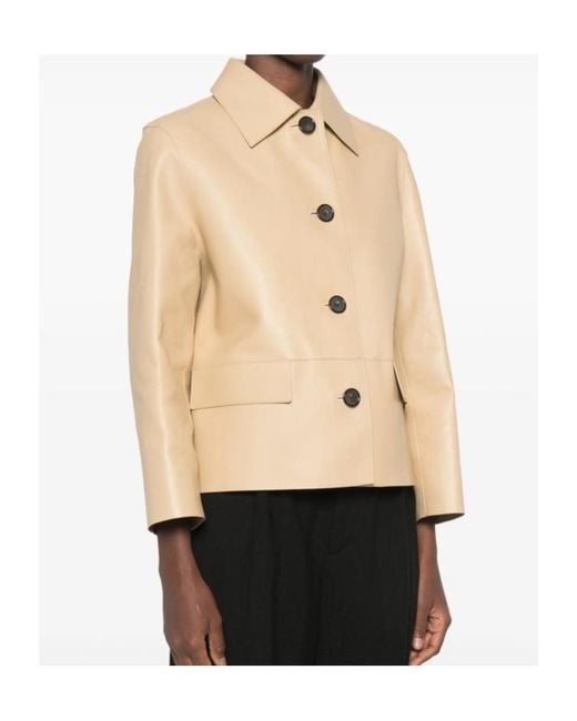 Totême Natural Button-Up Leather Jacket