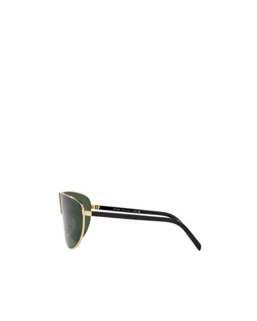 Prada Green Eyewear Mask Frame Sunglasses for men