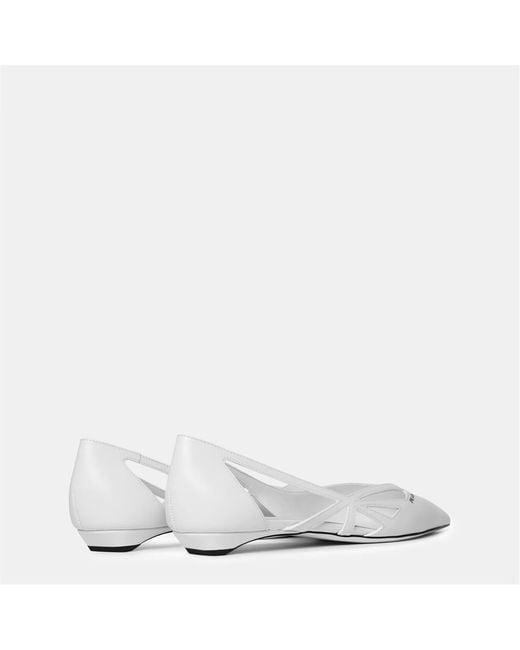Prada White Openwork Ballet Flats