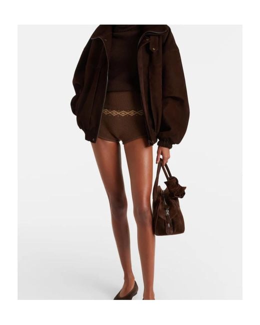 Magda Butrym Brown Ribbed Shorts