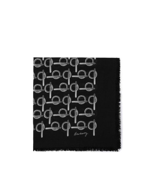 Burberry Black Skinny Reversible B Wool Scarf for men