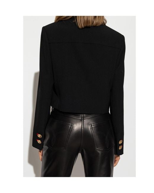 Versace Black Button-Up Cropped Blazer