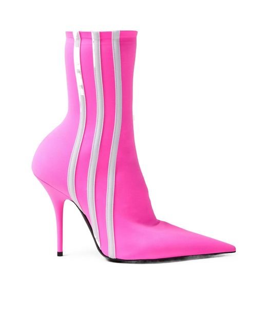 Balenciaga Pink Heeled Ankle Boots