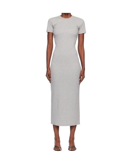 MARINE SERRE White Short Sleeve Dress