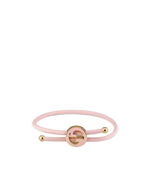 Gucci White Bracelet With Enamel Round Interlocking G