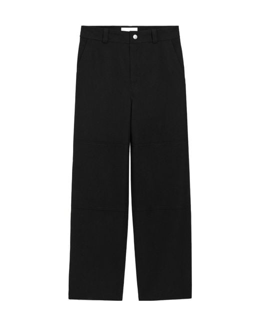 AMI Black Workwear Loose Worker Trousers for men