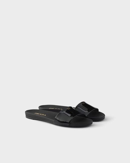 Prada Black Slip-On Sandals