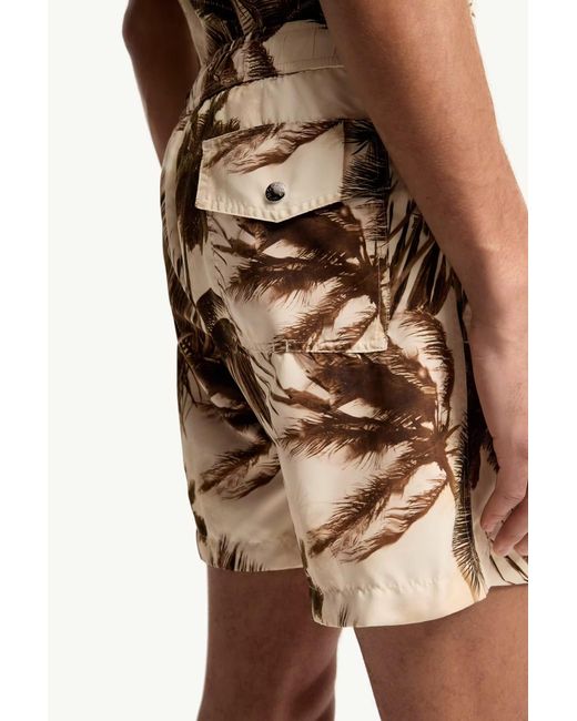 Moncler Natural Patterned Swim Shorts for men