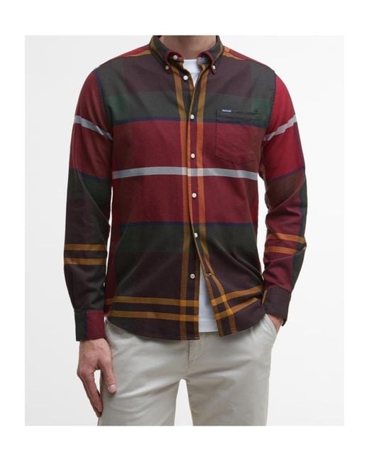 Barbour Black Long Sleeve Patterned Shirt for men
