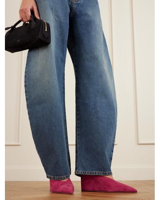 Alaïa Red Pointed-Toe Wedge Mules