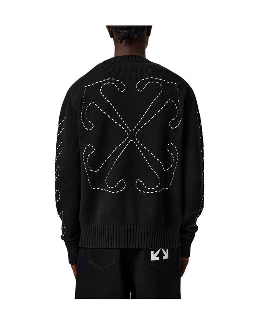 Off-White c/o Virgil Abloh Black Zipper Knitted Sweater for men