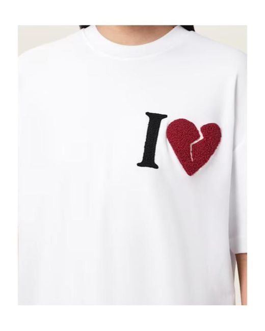 AllSaints White Heart Etta Oversized T-Shirt