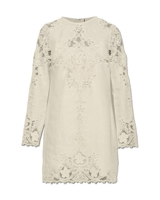 Ulla Johnson Natural Long-Sleeved Dress