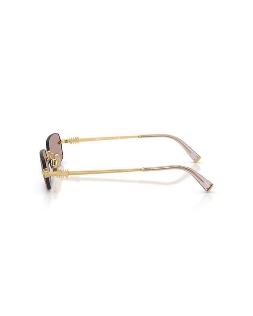 Miu Miu Pink Eyewear Rectangular Frame Sunglasses