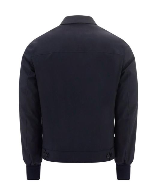 Zegna Blue Zipped Long-Sleeved Jacket for men