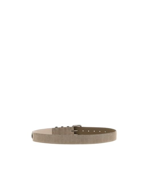 Brunello Cucinelli White Monile Buckle Belt