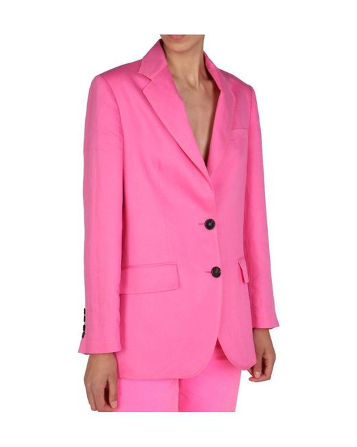MSGM Pink Single Breasted Long Sleeved Blazer