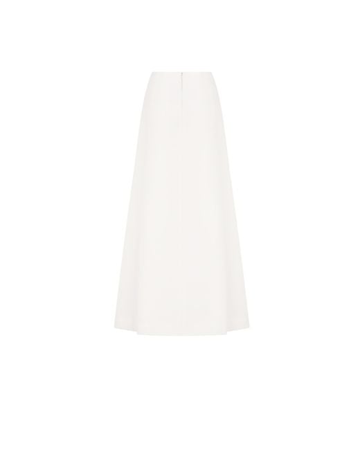 Dior White Long Flared Skirt