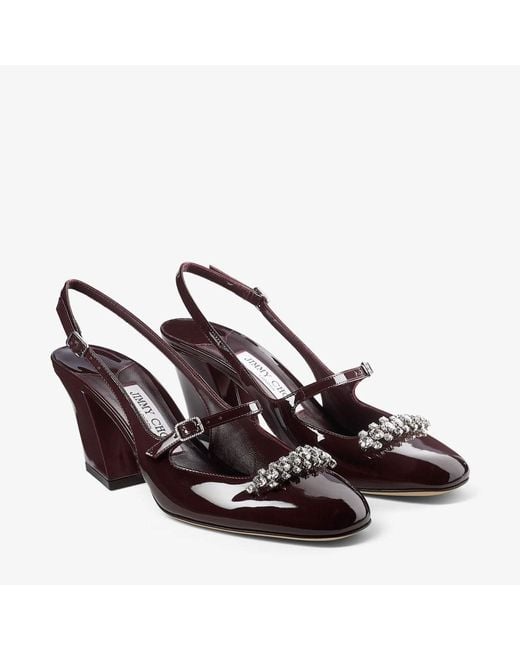 Jimmy Choo Brown Belinda Embellished Round Toe Pumps